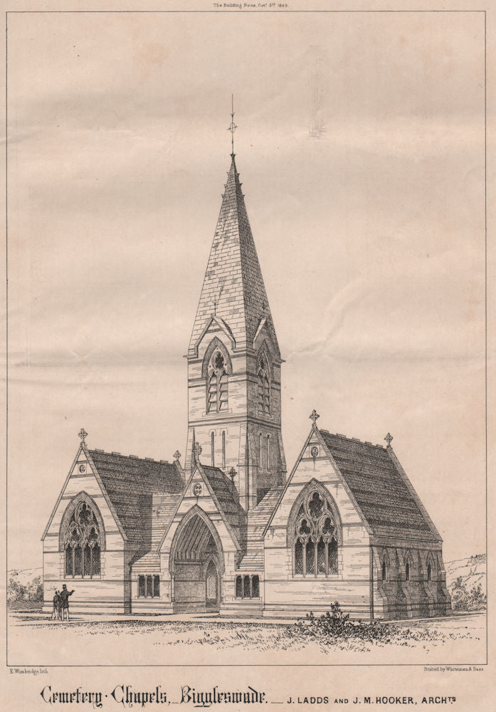 Cemetery Chapels, Biggleswade; Ladds & Hooker, Architects. Bedfordshire 1868